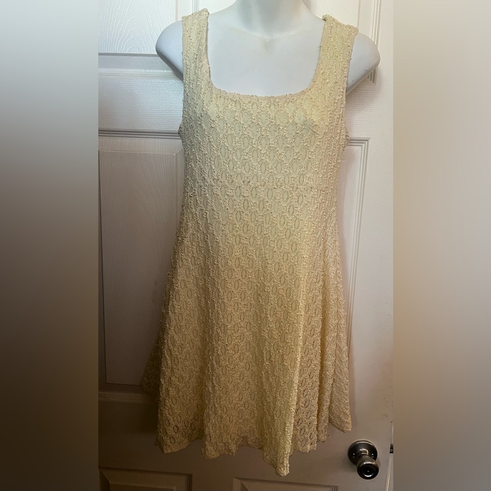 Bisou Bisou Cream Textured Midi Dress